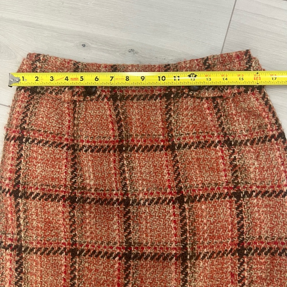Talbots Plaid Wool Pencil Skirt Red Brown Preppy Classic Sz 10 - Picture 8 of 8